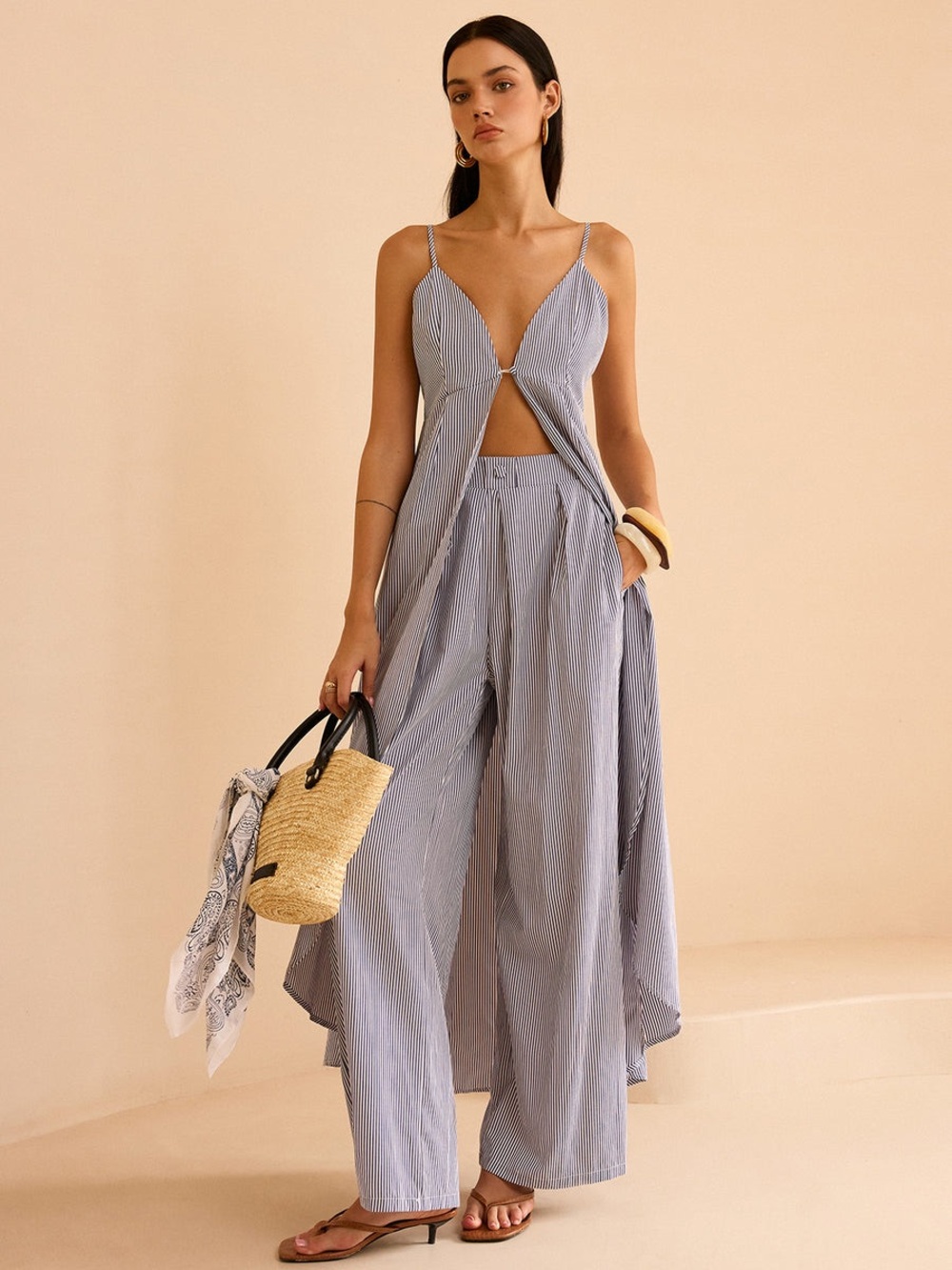 Commense Light Blue Striped Maxi Dress - Picture 2 of 3